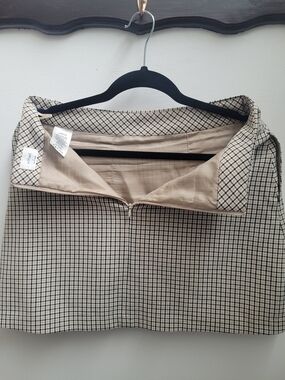 Wilfred Black and Beige Plaid Mini Skirt